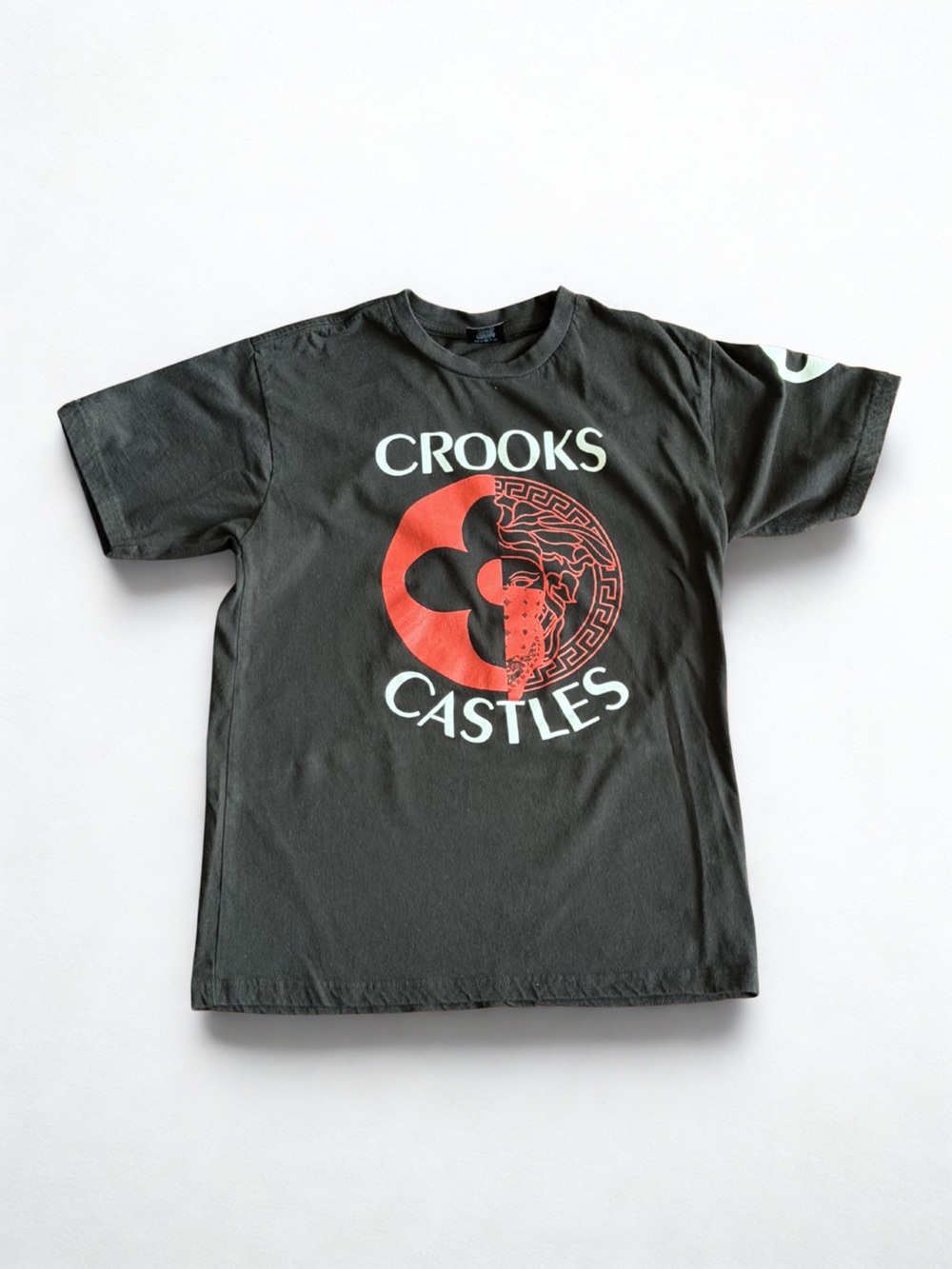 Crooks & Castles Black Tee with Red & White Logo